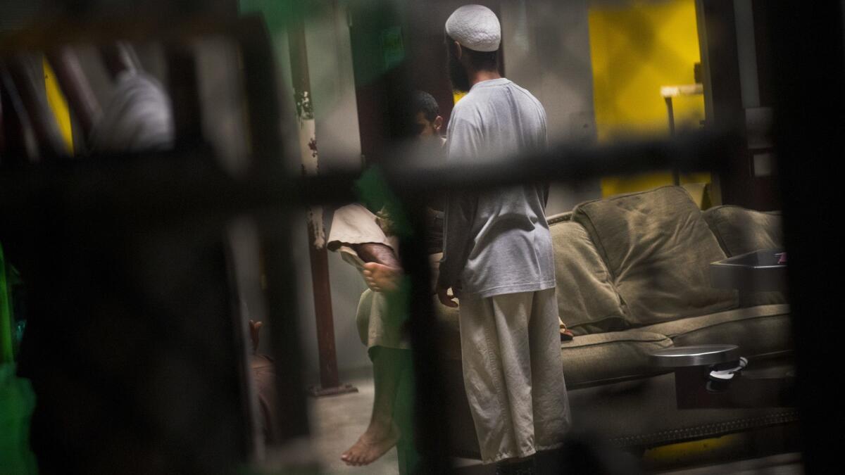 Detainees inside the Camp VI detention facility at Guantanamo Bay U.S. Naval Base in Cuba on June 6.