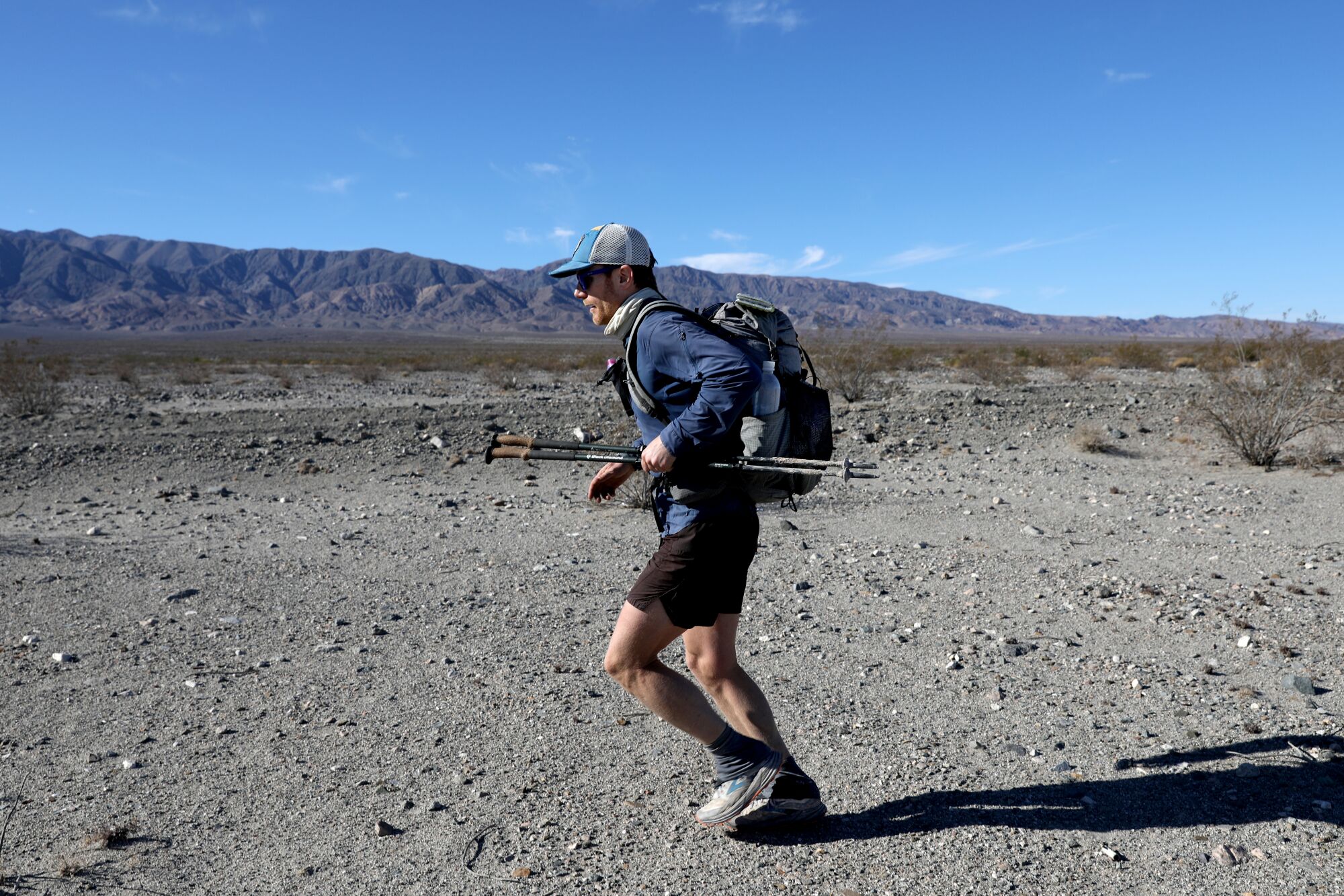 Cameron Hummels runs in Death Valley.