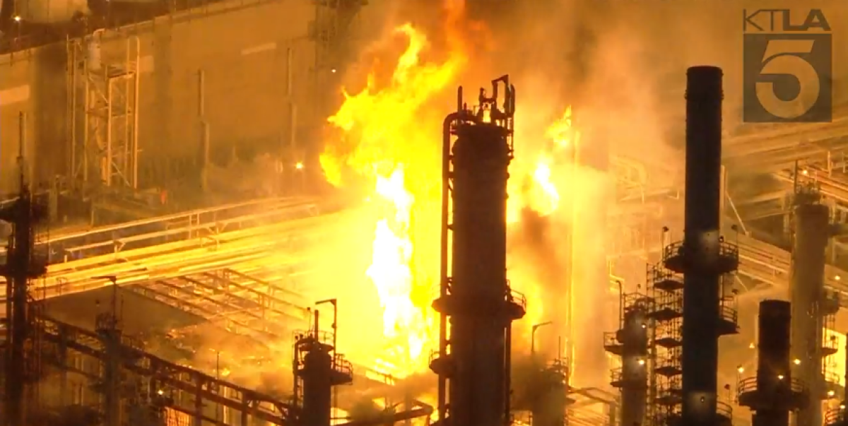 Refinery fire in Carson 
