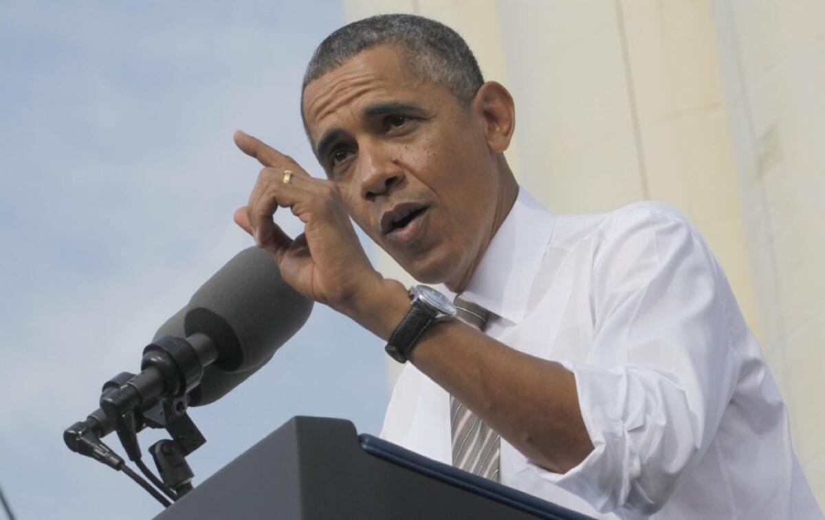 President Obama, seen above speaking at a construction company in Maryland, warned of the economic fallout of the ongoing shutdown and called on Congress to act immediately to reopen the government.