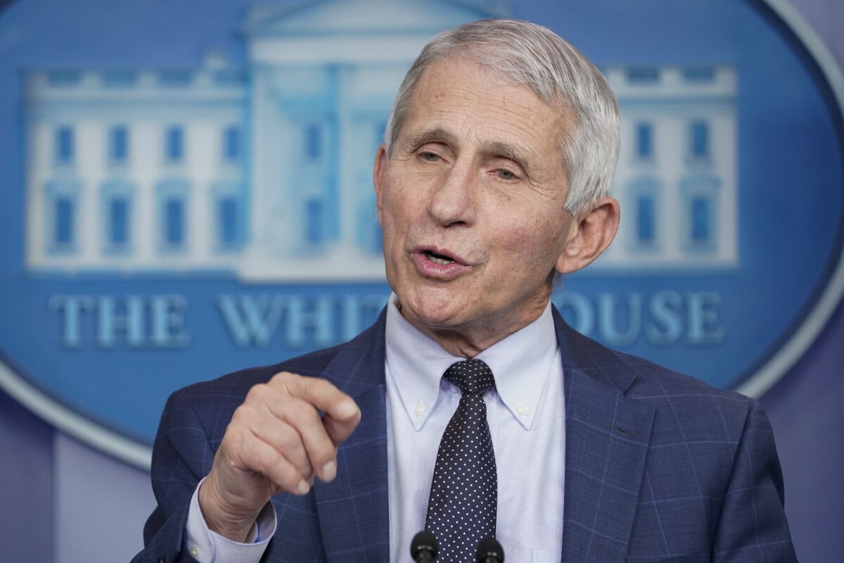 Dr. Anthony Fauci speaks at the White House on Dec. 1