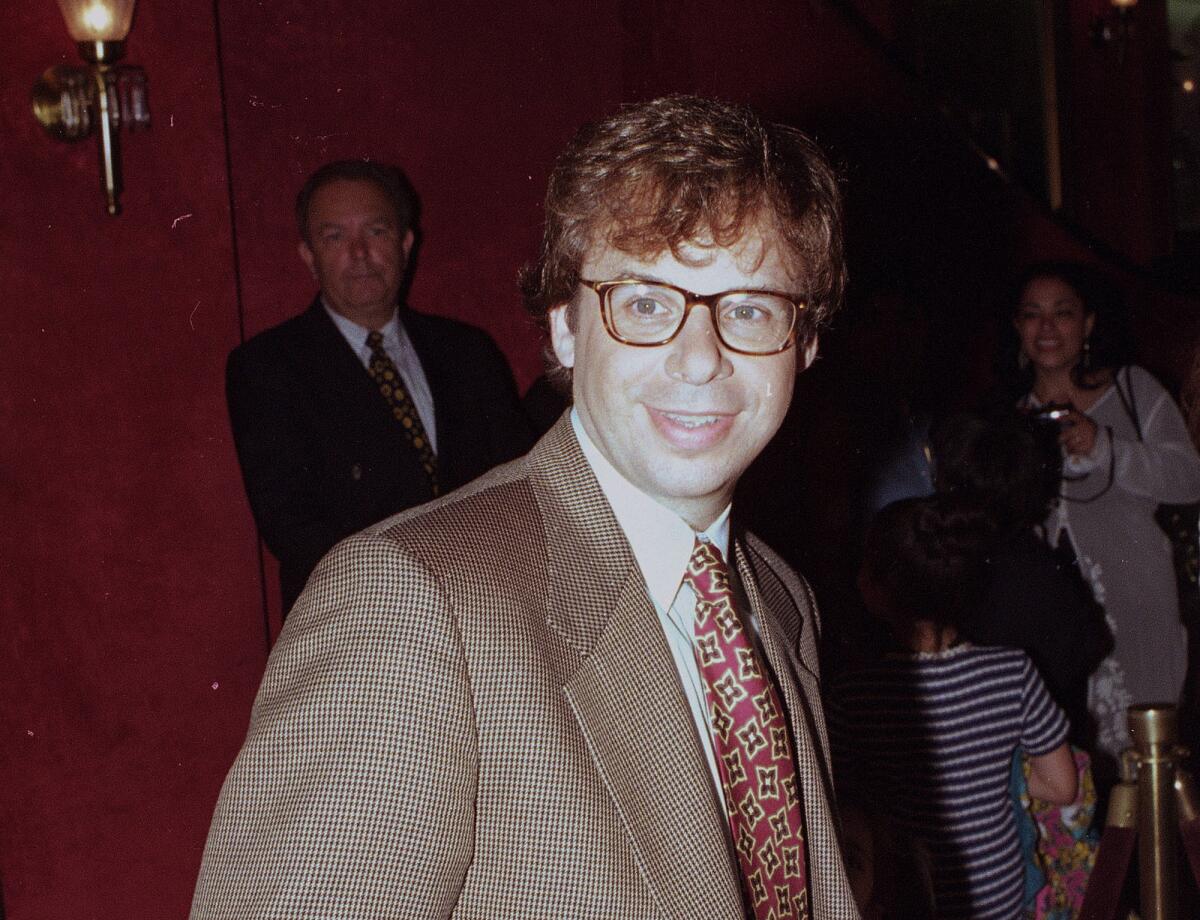 FILE - In this May 1994 file photo, actor Rick Moranis is shown at an unknown location. A law enforcement official tells the Associated Press that Moranis was sucker punched by an unknown assailant while walking Thursday, Oct. 1, 2020, on a sidewalk near New York’s Central Park. Moranis took himself to the hospital and later went to a police station to report the incident, according to the official, who was not authorized to speak publicly about the incident and did so on condition of anonymity. (AP Photo/File)
