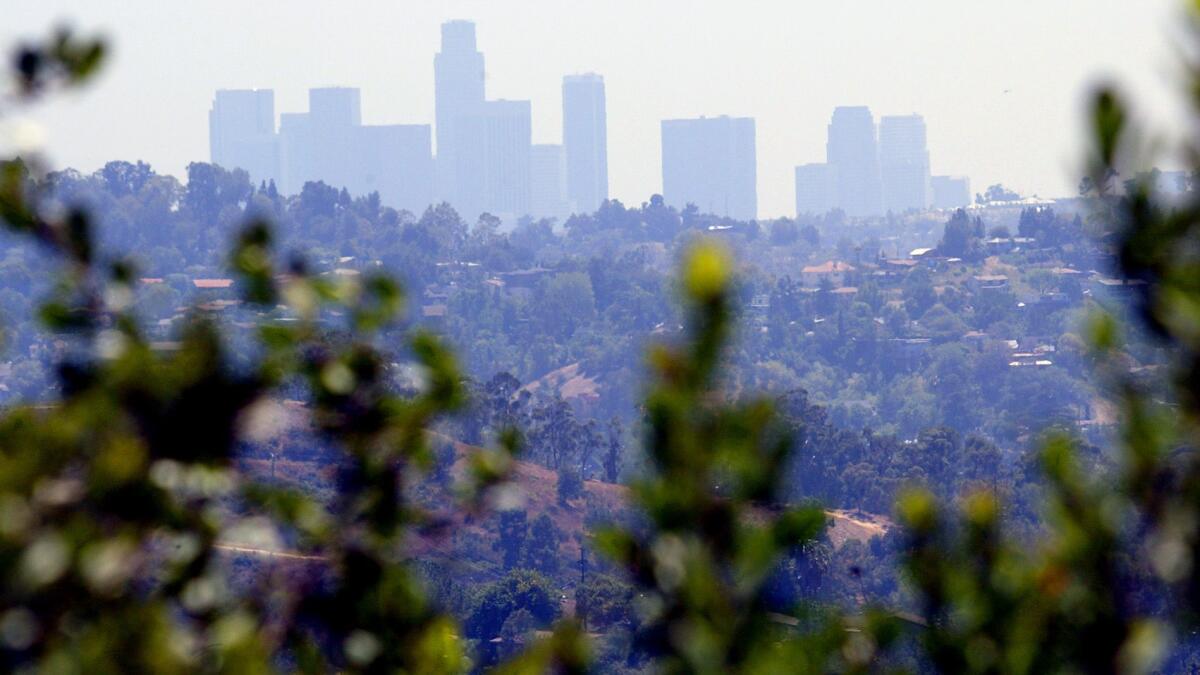 2003 view of downtown Los Angeles looking south from Eagle Rock.