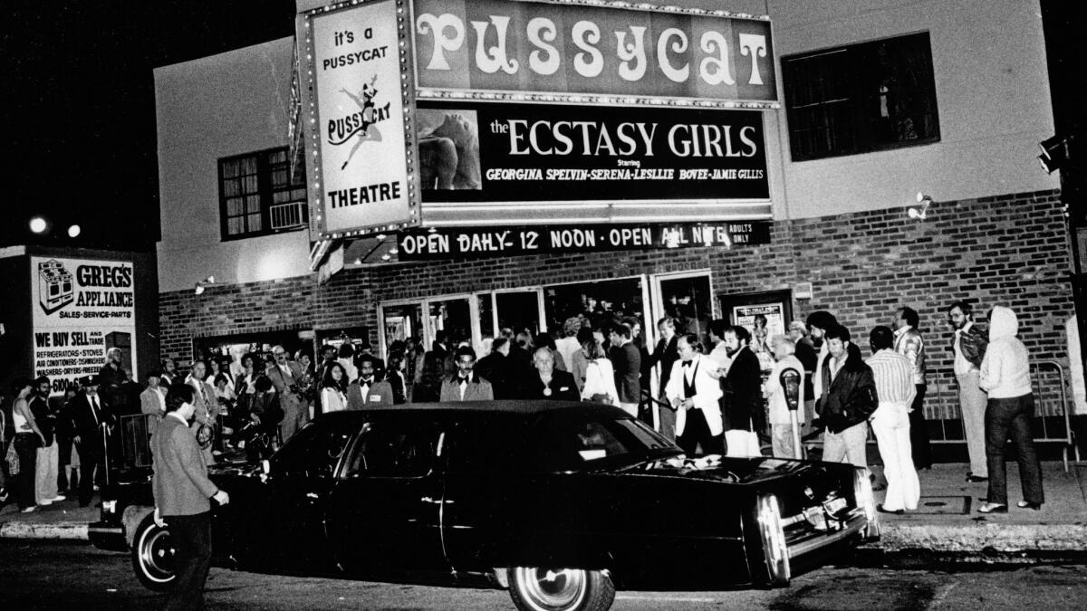 The 1979 premiere for "Ecstasy Girls" at one of the branches of the Pussycat theater in Los Angeles. In its heyday, the chain had 56 houses around the state.