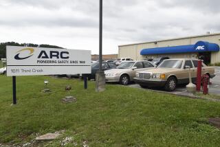 FILE -The ARC Automotive manufacturing plant is seen, July 14, 2015 in Knoxville, Tenn. The National Highway Traffic Safety Administration said Friday, May 12, 2023 that ARC Automotive Inc. of Knoxville should recall 67 million inflators in the U.S. because they could explode and hurl shrapnel. (Adam Lau/Knoxville News Sentinel via AP, File, File)