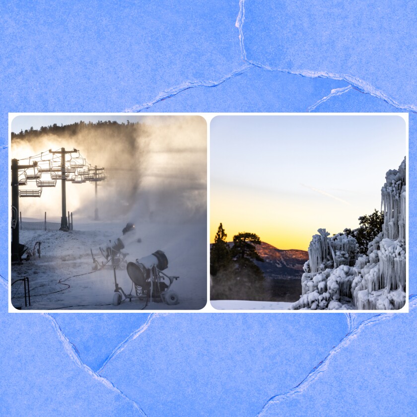 Fotos de nieve en Big Bear Mountain Resort en Big Bear Lake.