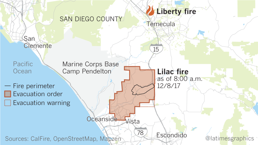 San Diego County S Lilac Fire Explodes To 4 100 Acres Los