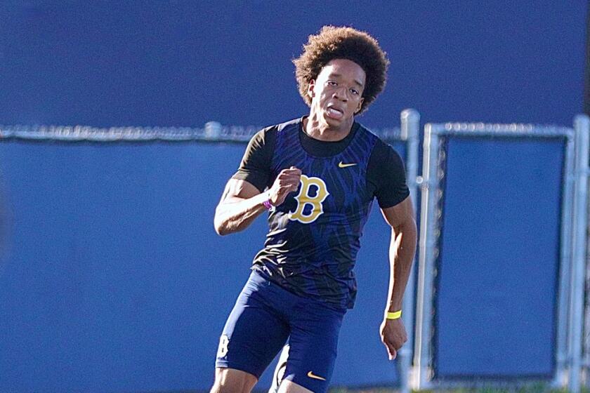 Antrell Harris of Birmingham ran a 10.24 100 meters at the state championships in Clovis.