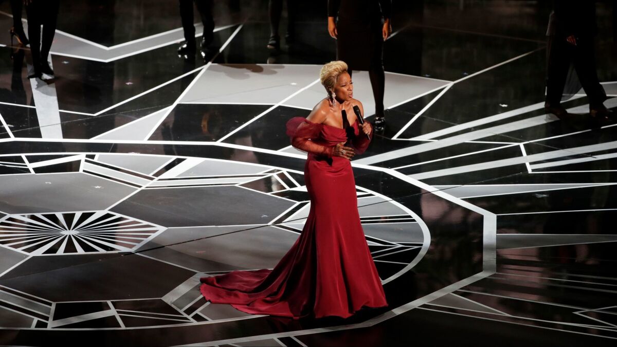 Mary J. Blige performs at Sunday's Academy Awards.