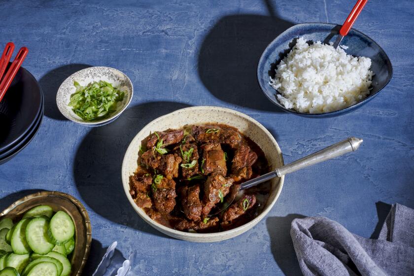 Pressure Cooker Suon Ram Man (Vietnamese Caramelized Pork Spare Ribs) photographed at Proplink in Los Angeles, CA on Nov. 29, 2021. Prop Styling by Dorothy Hoover.