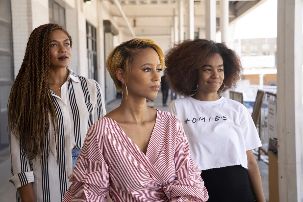 Umarah Mughnee, from left, Ashley Bryant and Aja Campbell of Win Black/Pa’lante.