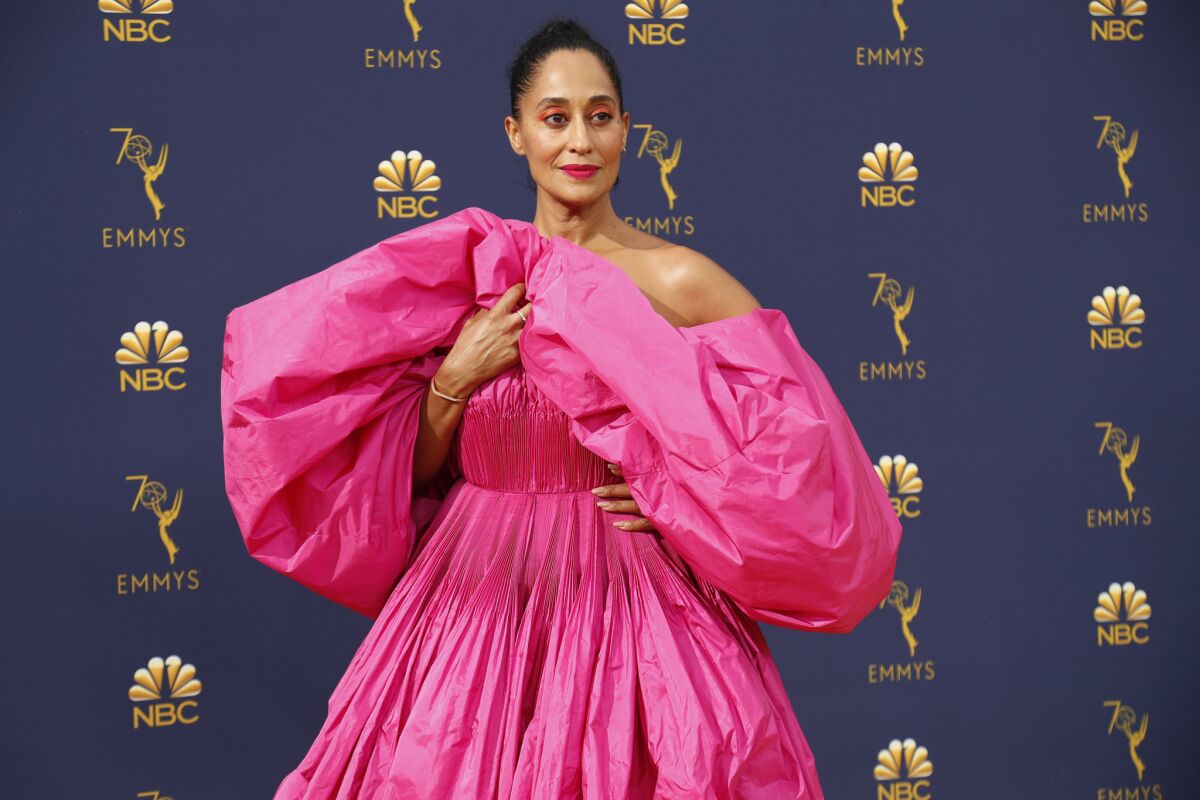 Tracee Ellis Ross arriving at the 70th Primetime Emmy Awards.