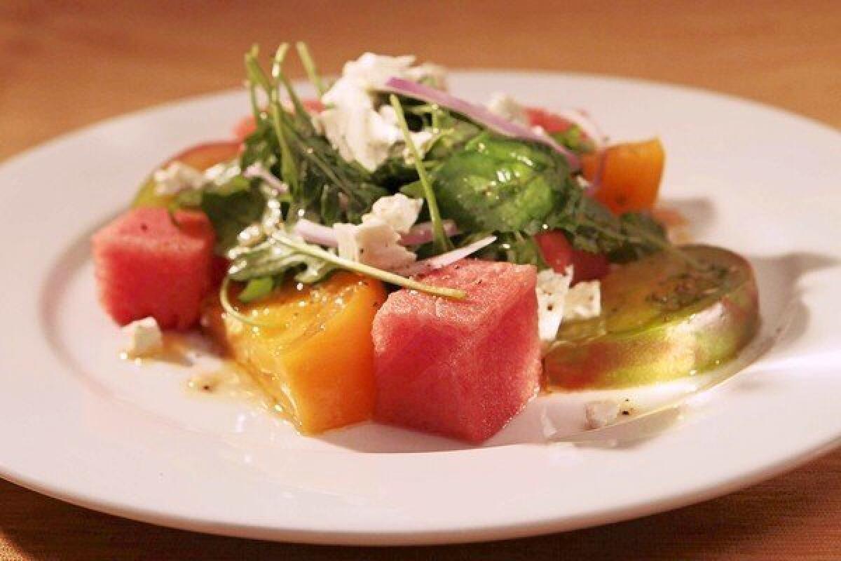 Tomato and watermelon salad from The Hungry Cat.