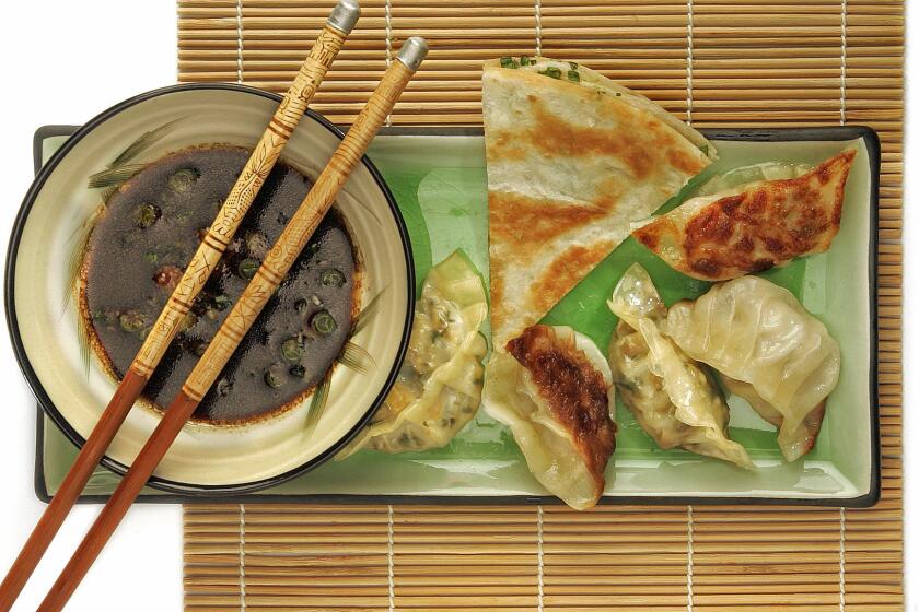 Melcon, Mel –– – Dumplings–Vegetable dumpling, pork dumplings, seafood dumplings, cheater's scallion pancakes.