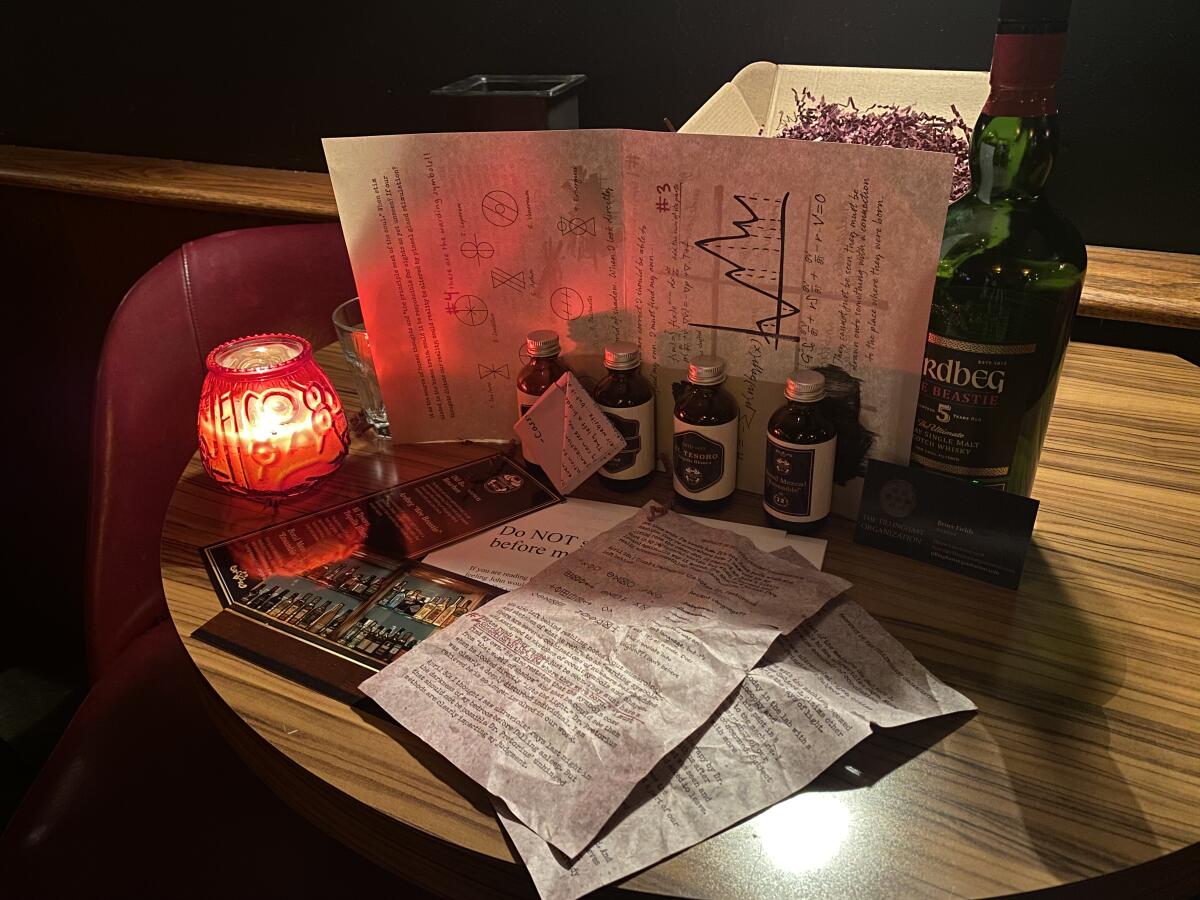 A look inside the box Shine On Collective created for Burbank's Roguelike Tavern.