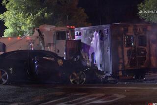 A highway pursuit in Ventura County, where the driver attempted to assault an officer, ended in a fiery blaze when the suspect crashed into an ambulance that also hit a large truck. The Ventura Police Department and California Highway Patrol are still investigating the incident.