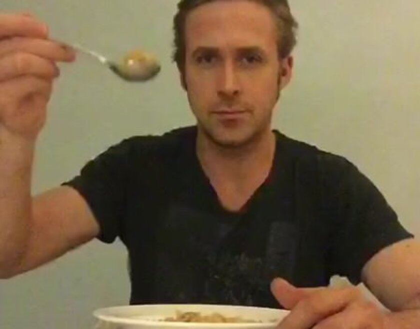 Ryan Gosling Eats Cereal To Salute Meme Maker Ryan Mchenry The San Diego Union Tribune