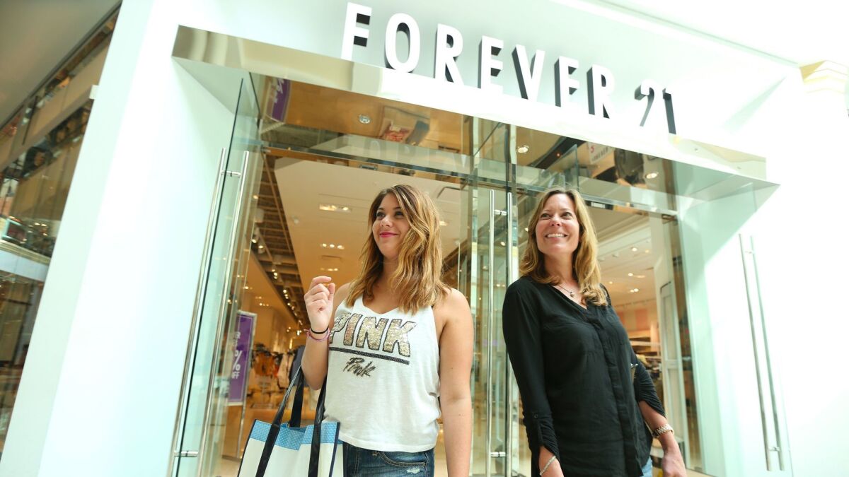 Shoppers at a Forever 21 store in Philadelphia.