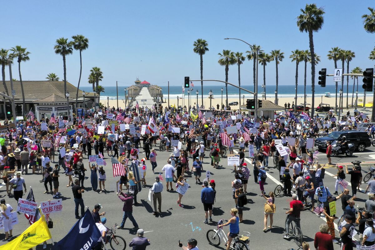 Protest in Huntington Beach