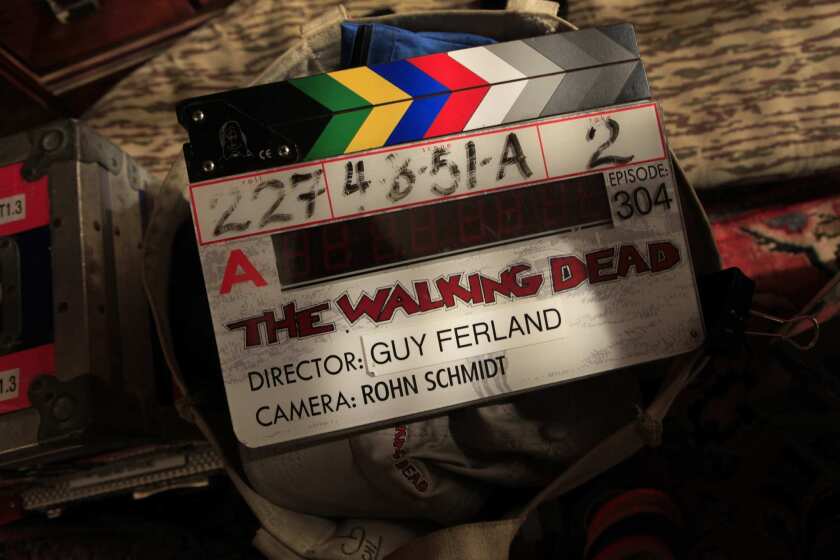 On the set of the AMC zombie series "The Walking Dead."
