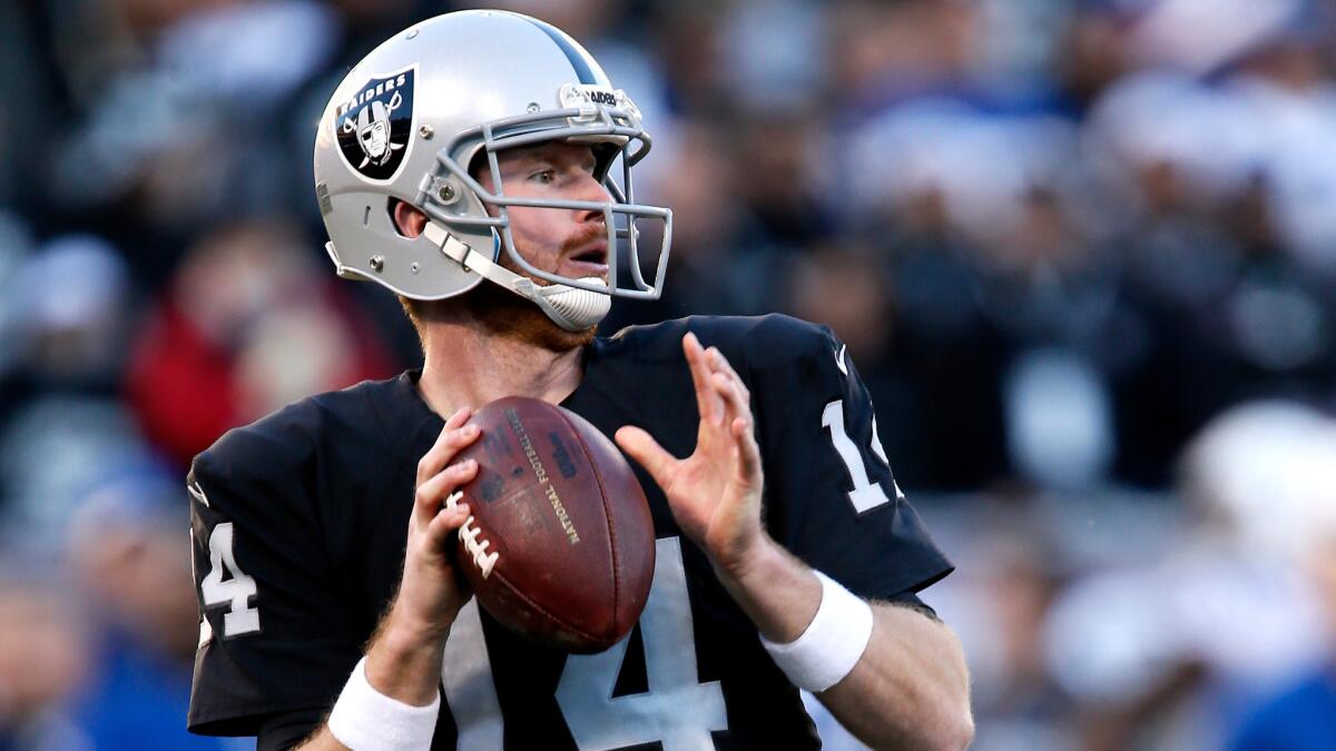 Raiders reserve Matt McGloin will start his first NFL game since 2013 when he replaces the injured Derek Carr with a playoff position on the line.