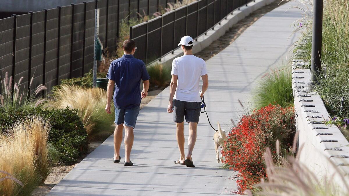 Walkers on the Burbank Channel Bikeway. The Burbank City Council recently approved the path's second phase.