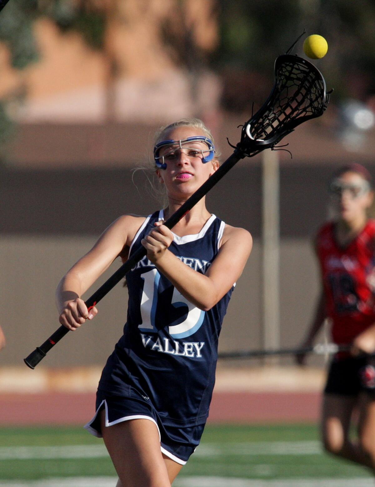 Crescenta Valley High junior attacker Leah Crowther and the Falcons girls' lacrosse team will be starting just its second season in 2015.
