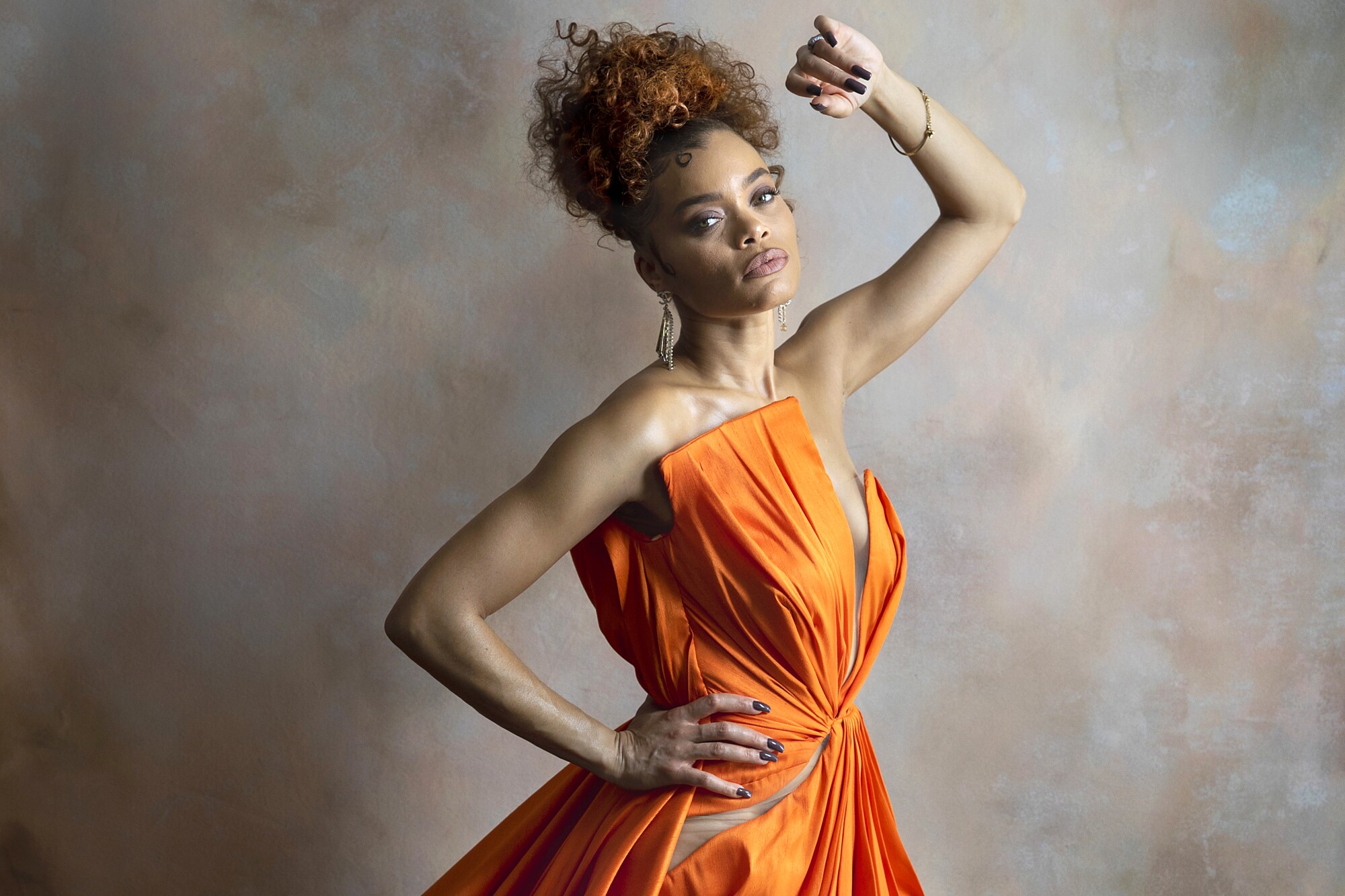 Andra Day is photographed at Viceroy L'Ermitage Beverly Hills. She stars in "The United States vs. Billie Holiday."