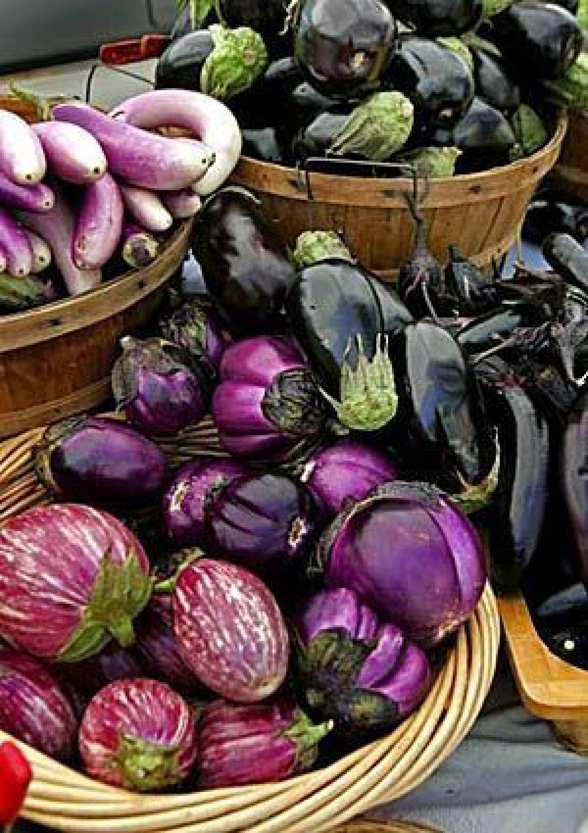 Some of the many varieties of eggplant