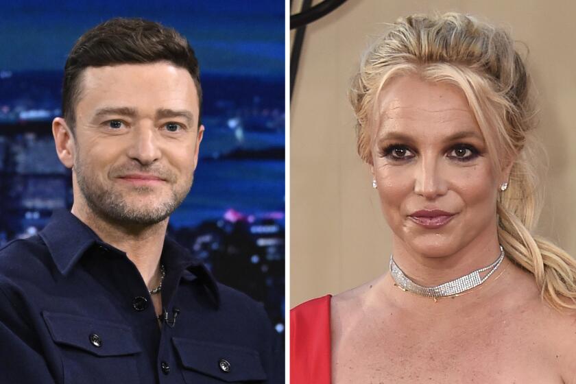 Left, Justin Timberlake. Right, Britney Spears.