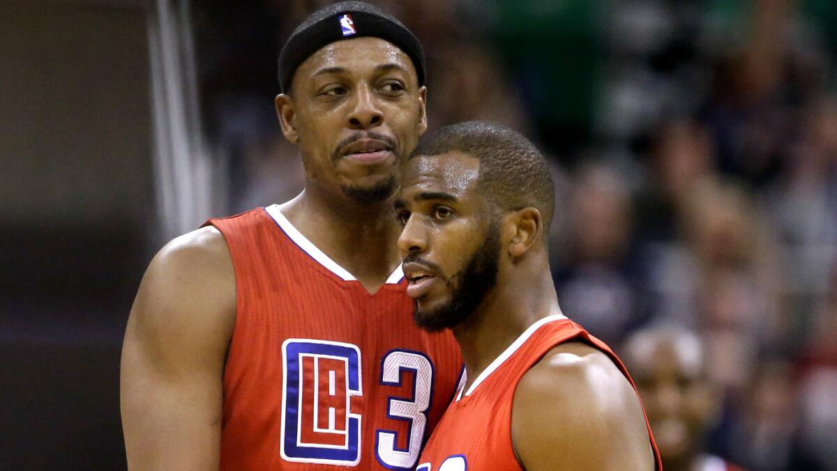 Paul Pierce, left, and Chris Paul give the Clippers old-school and new-school talkers of trash.