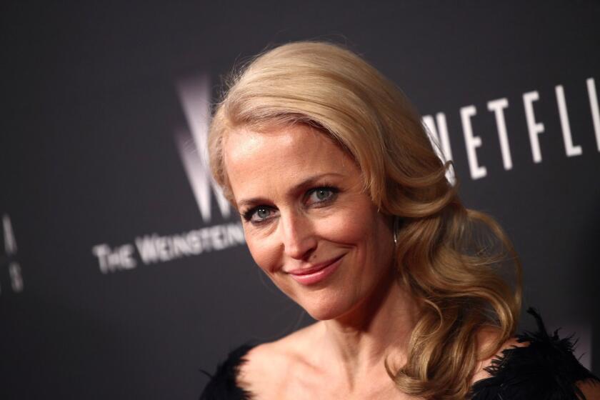 Gillian Anderson attends the Weinstein Company's 2014 Golden Globe Awards after party