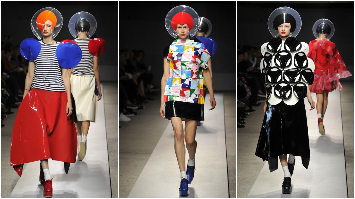 Looks from the Junya Watanabe show at Paris Fashion Week.