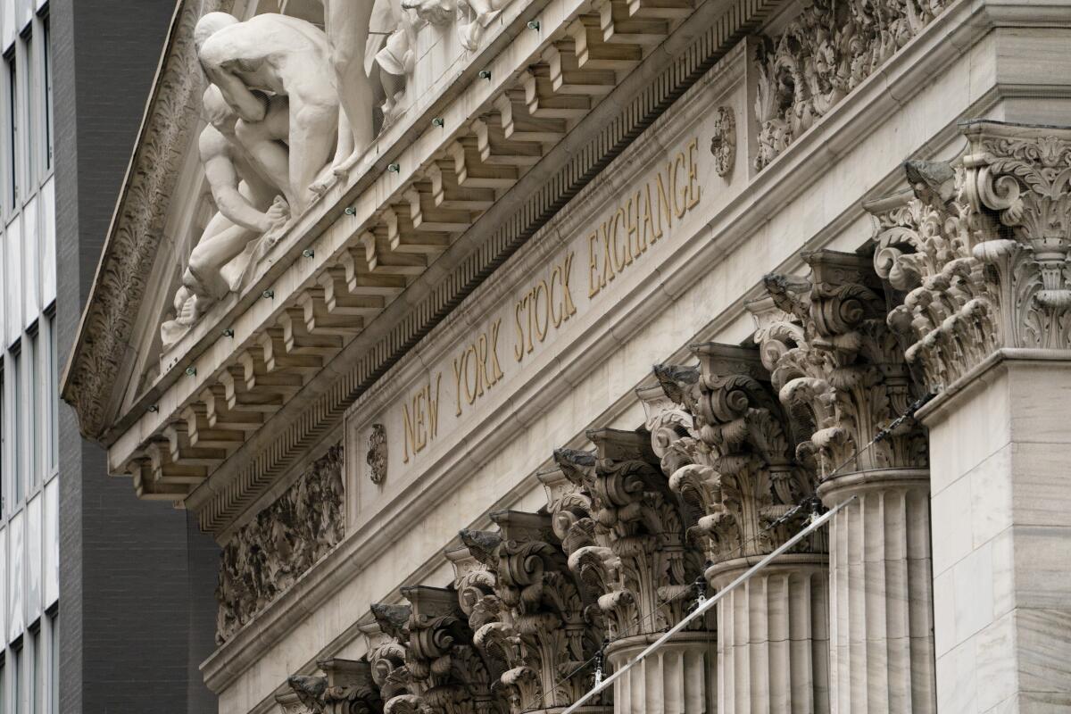 The facade of the New York Stock Exchange. 