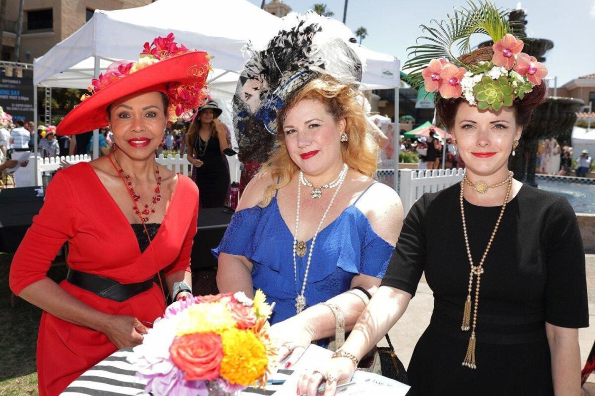 Nani Richards, Chanel Stephens and Lauren Donahue were participants in the 2019 Opening Day Hats Contest.
