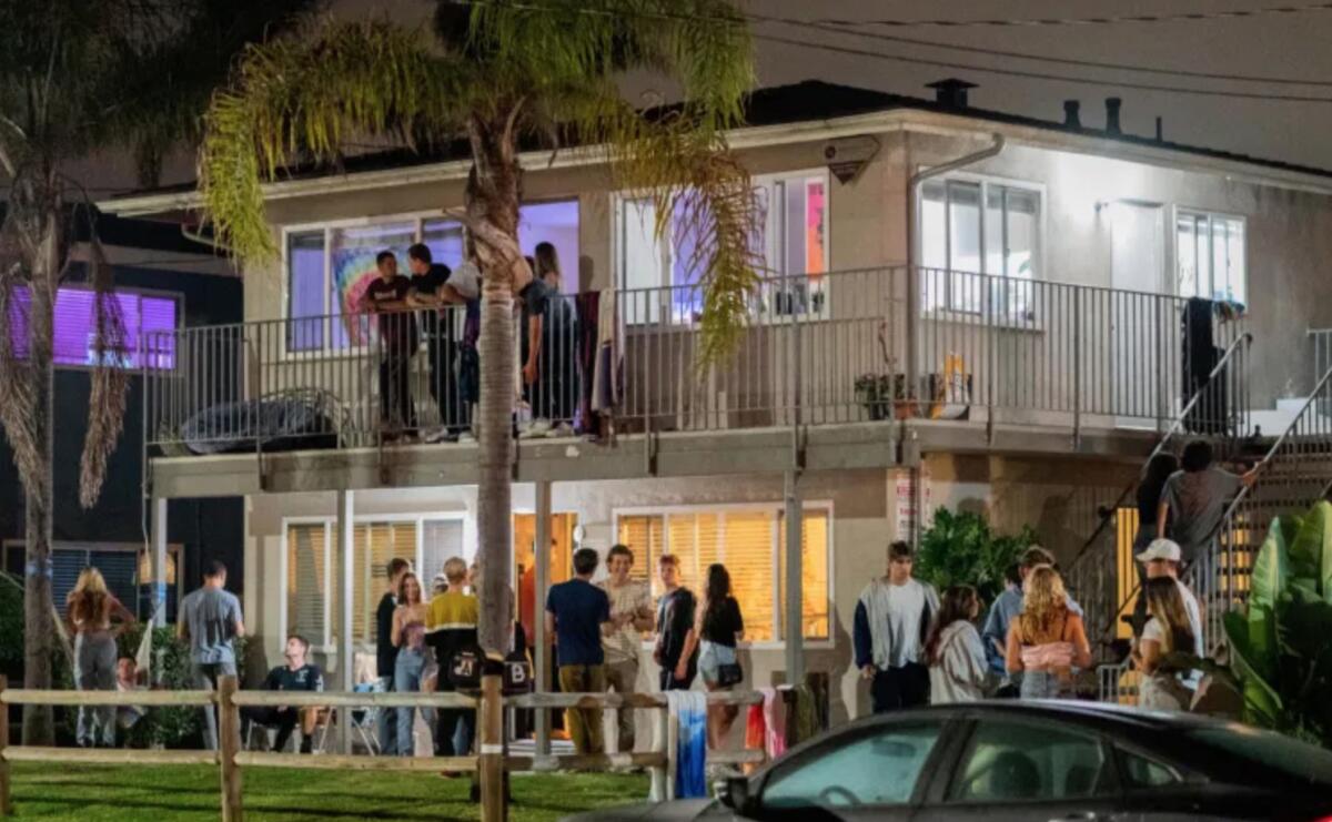 Over 300 unmasked people - mostly in large groups - were seen partying in Isla Vista Friday, August 28.