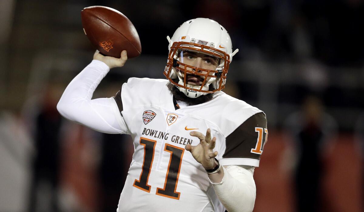 Bowling Green's Matt Johnson throws during the first half against Ball State on Tuesday.