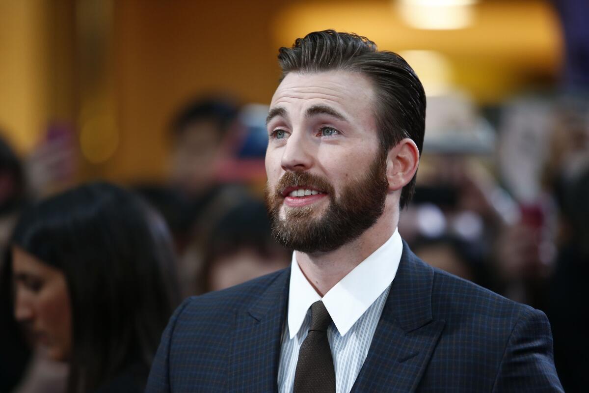 Chris Evans on the red carpet for the European premiere of "Avengers: Age of Ultron."