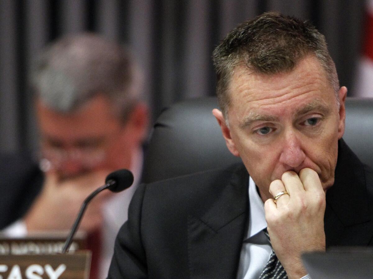 Los Angeles Unified School District Supt. John Deasy listens during a meeting in Los Angeles.