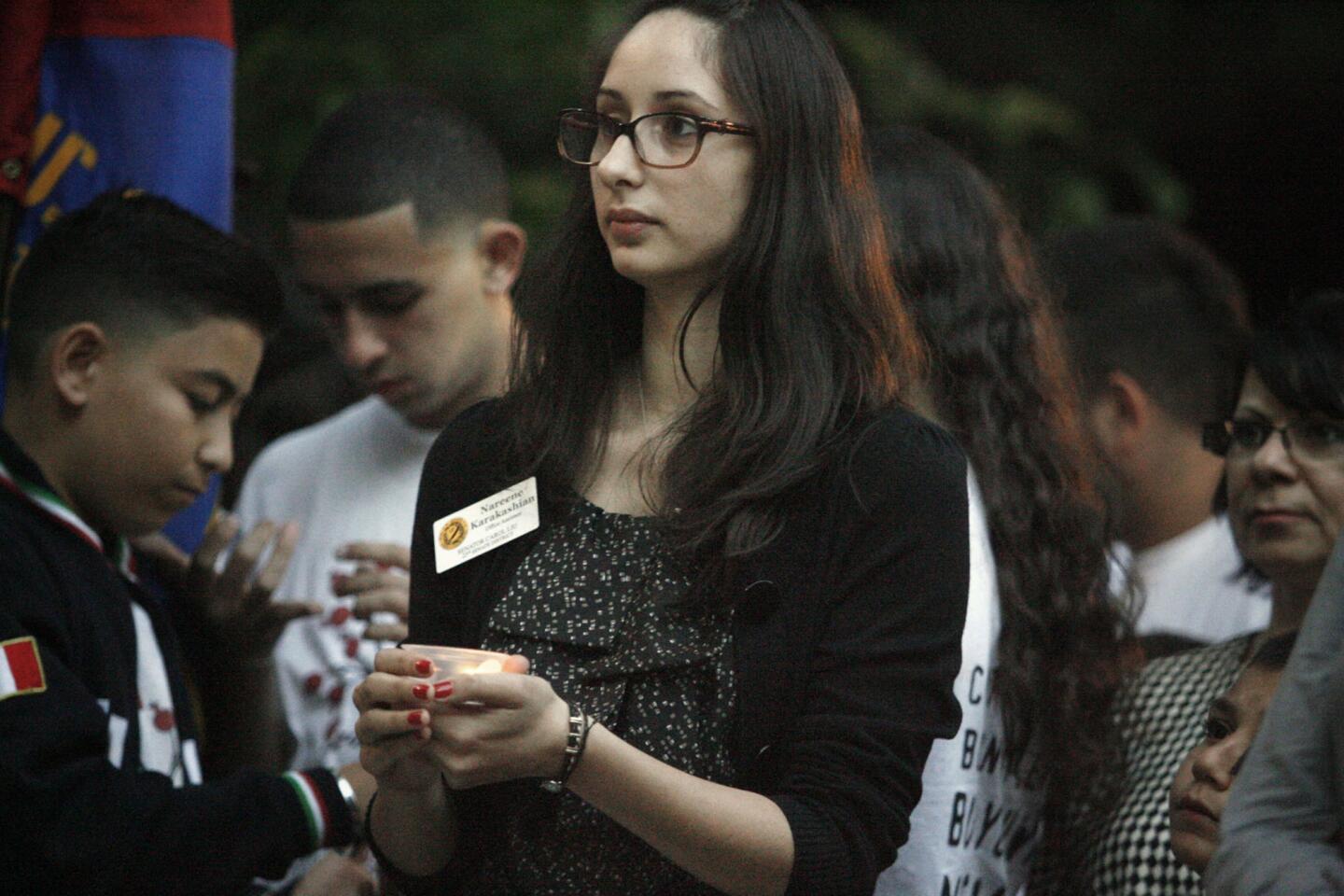 Holocaust and Armenian genocide memorial candle lighting