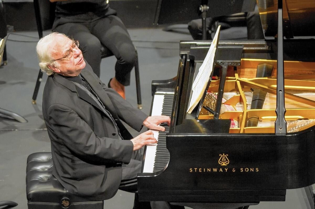 Pianist Richard Goode performs Mozart's "Piano Concerto No. 18 in B-Flat Major," with the Los Angeles Chamber Orchestra on Sunday at UCLA's Royce Hall.