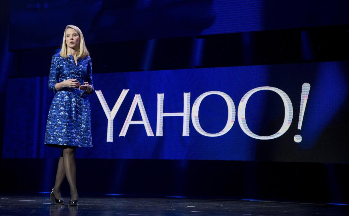 Yahoo chief Marissa Mayer instated the company's quarterly performance review system in 2012. Above, Mayer in 2014.