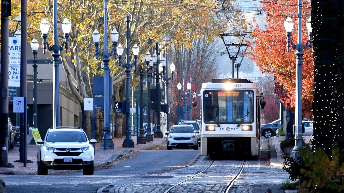 In Portland, Ore., TriMet runs trains to the airport.