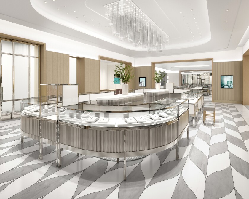 EMBARGOED UNTIL 10/19/2020 @ 8 A.M. - Rendering of the new Tiffany & Co. love and engagement room.