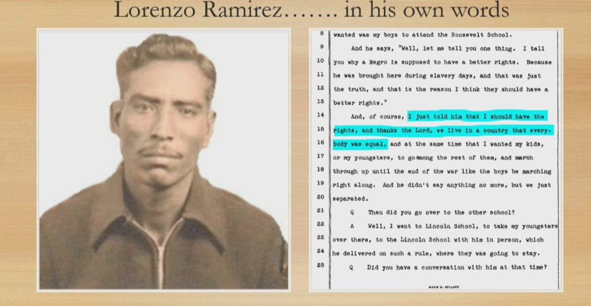 A photo of Lorenzo Ramirez next to his court testimony.