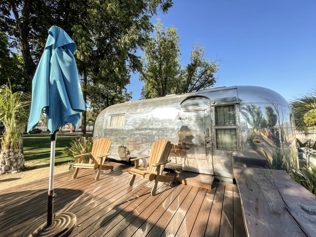 Airstream trailer at Launch Pointe Lake Elsinore.