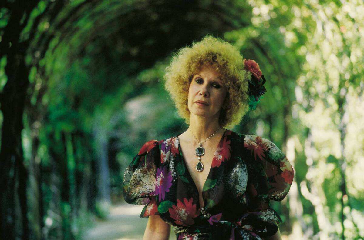 Spain's Duchess of Alba, Doña Maria del Rosario Cayetana Alfonsa Victoria Eugenia Francisca Fitz-James Stuart y de Silva, in the gardens of the Liria Palace.