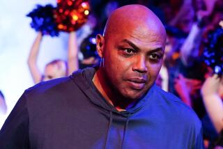 NBA Hall of Famer and former Phoenix Suns star Charles Barkley is introduced during halftime of an NBA basketball game