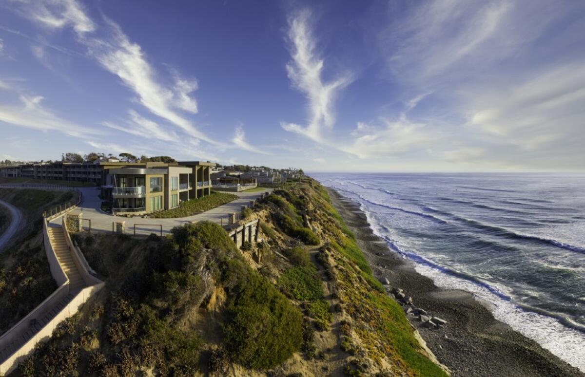 The new clifftop Alila Marea Beach Resort Encinitas overlooks the Pacific Ocean.