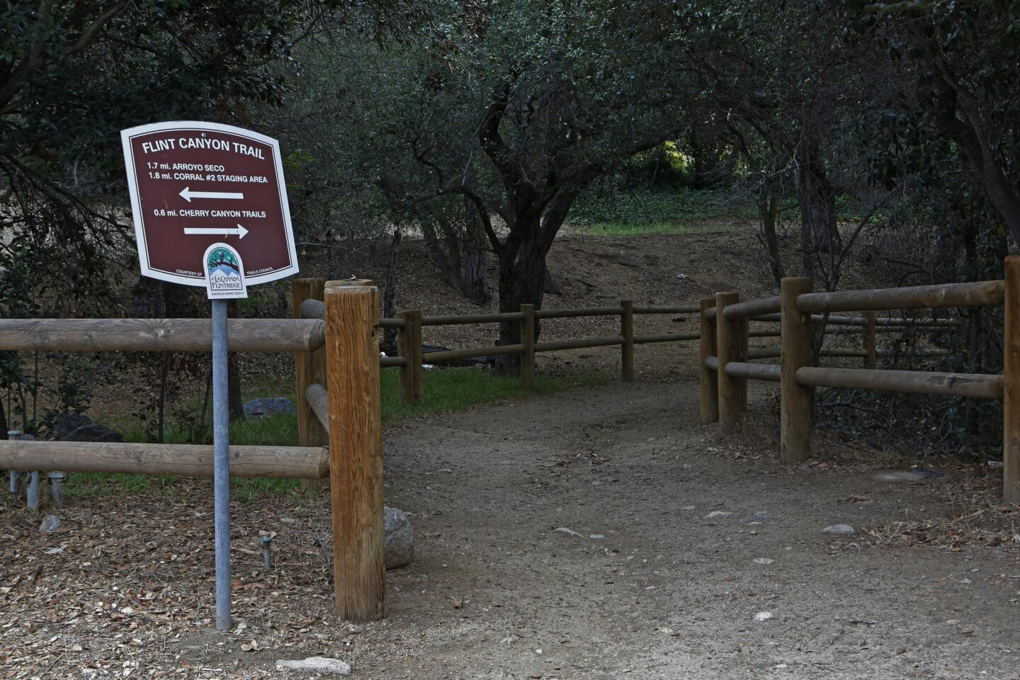A section of trail starting on Woodleigh Lane in La Canada Flintridge.